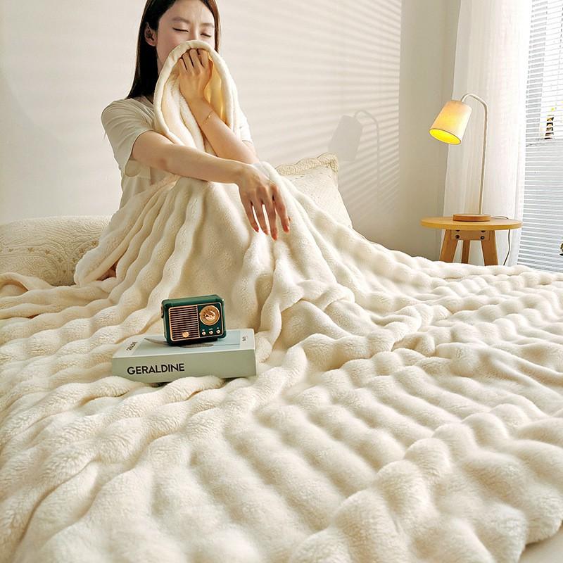 Thick Fleece Blanket Winter Office Nap Cozy Throw Soft Warm Bed 100x150cm To 200x230cm
