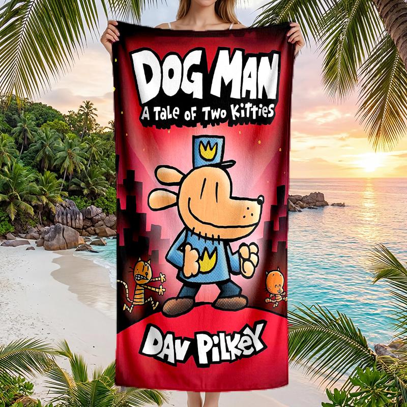Dog Man Fashion Beach Towel: Ideal for Summer Adventures Soft, absorbent and quick drying suitable for swimming and bathing