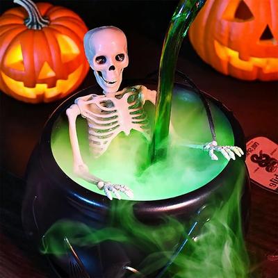 Skeleton Potion Witches Cauldrons with Floating Magic Bottles,Halloween Decorative Pots,Potion Witch Cauldron,Floating Potion Cauldron