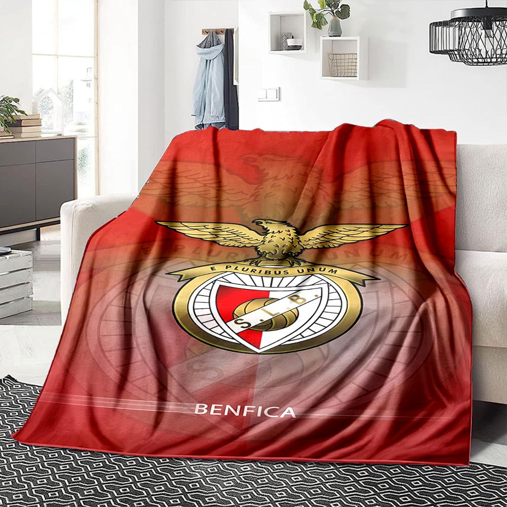 1Pc Benfica Football Crest Blanket For Couch Bed Plush Cozy Fuzzy Blanket Super Soft Warm Blankets For Fall And Winter 0918220