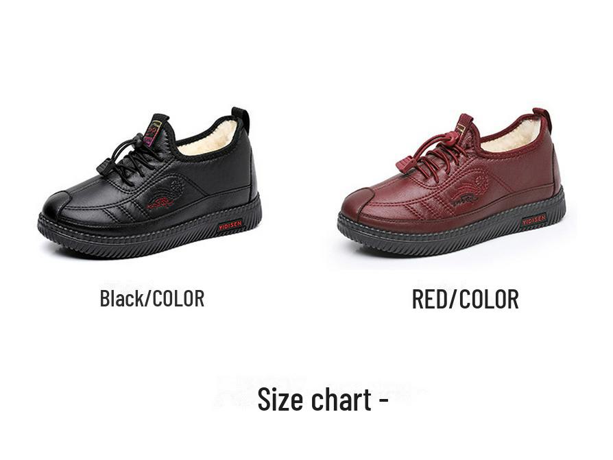 2024 Winter Women's Soft Sole Cotton Shoes - Comfortable, Warm, Plus Velvet, Flat-soled Boots for Middle-aged & Elderly