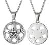 Vnox Herren Edelstahl Radnabe Anhänger Halskette, Stylischer Lenkrad Charm, Trendiger Schmuck Geburtstag Geschenk für Männer Papa