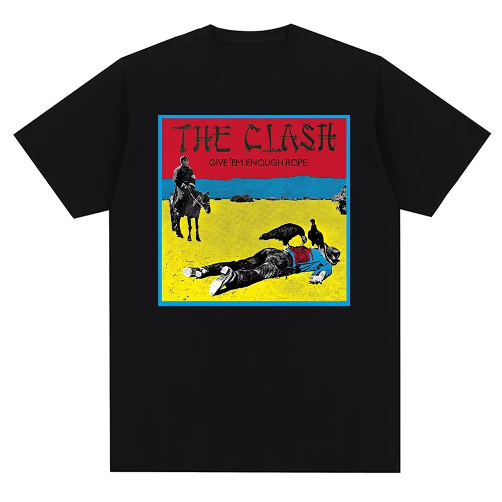 New Crew Neck The Clash London Calling Vintage Design Print Graphic T Shirt Men Music Rock Band Cotton Tees Unisex Clothing Top