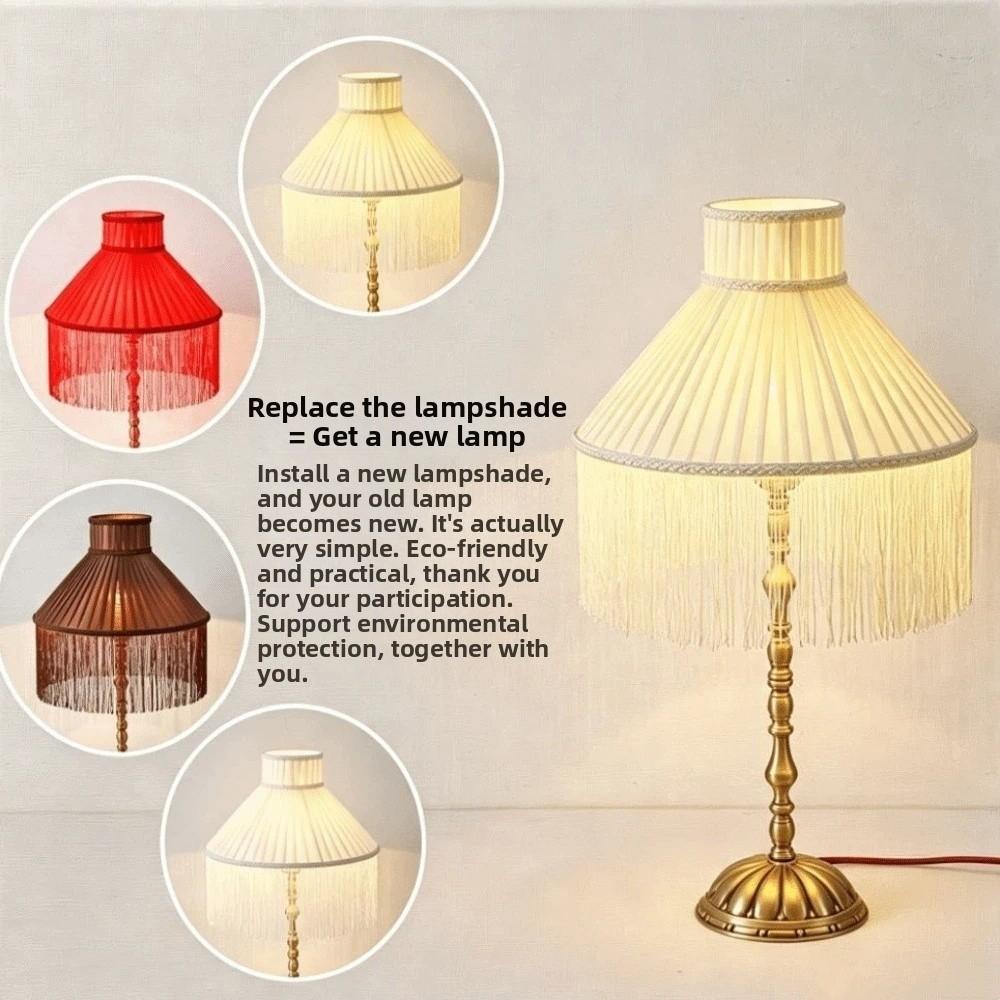 20CM 25CM 30CM Tassels E27 Lampshade European-style Retro Lampshade Fabric Lampshade Table Lamp