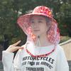 Printing Mesh Tea Picking Hat UV Protection Sunshade Shawl Cap Portable Wide Brim Sun Hat  Fishing