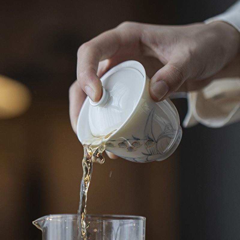 Hand-painted Blue And White Teacup Luxury Tea Bowl Single Cups Tea-tasting Meditation Cup Chazhan Master Cups Gift