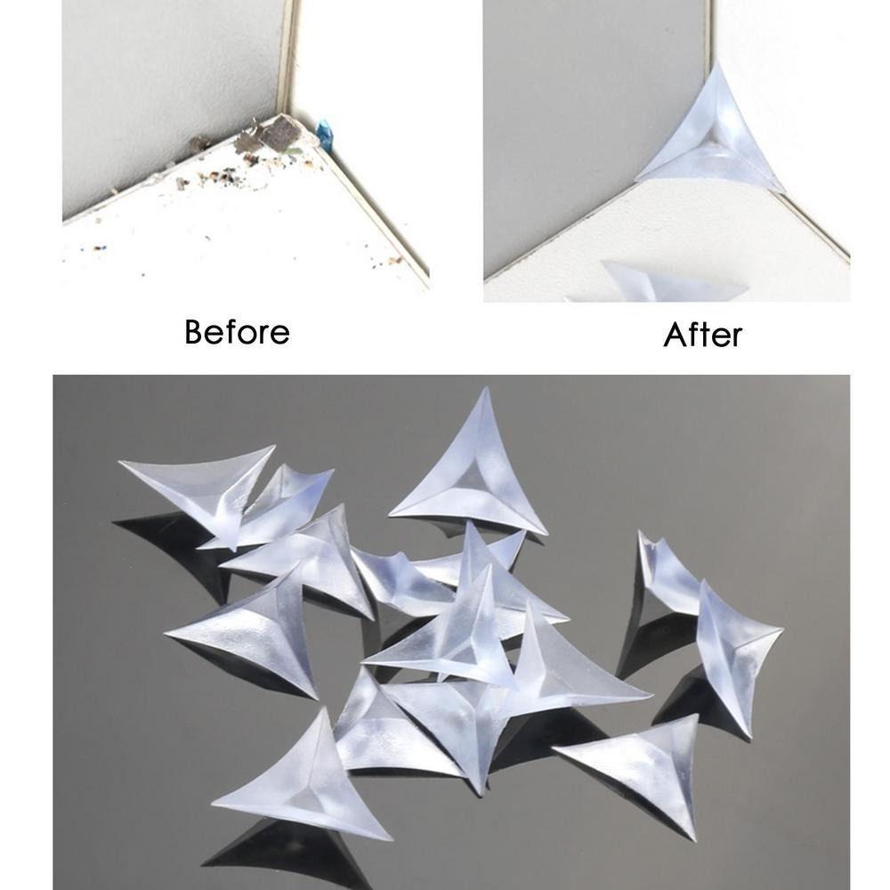 200 Buc Mini Colțare Transparente de Praf Colțare Triunghiulare Antidepraf Protector de Colț PP Ușor de Curățat Protecție Margine