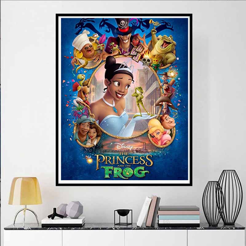 Disney Diamond Painting: Creative Poster of All Characters from The Princess and the Frog Cute Cartoon Cross Stitch Set 5D DIY Home Decor