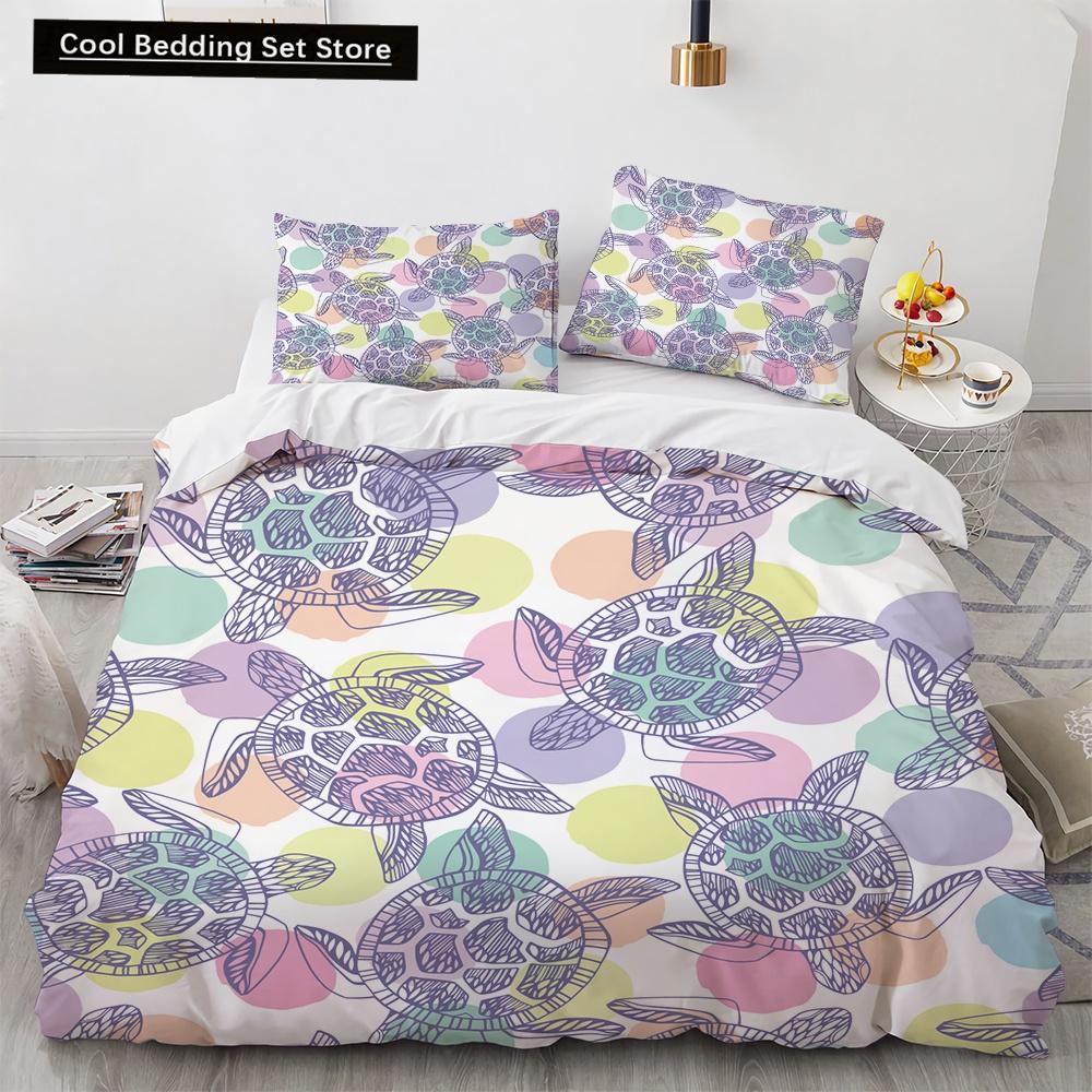 3D Octopus Duvet Cover King Queen Size Cute Cartoon Ocean Animal Bedding Set for Kids Teens Sealife 2/3pcs Polyester Quilt Cover