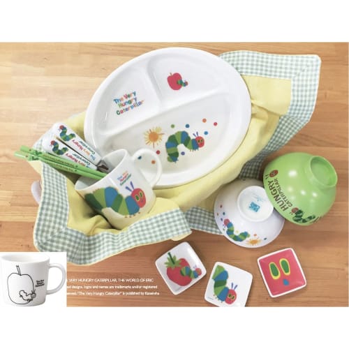 Kinsei Pottery "The Very Hungry Caterpillar" Children's Line Art Mug, White, 8cm Diameter, Children's Tableware, 807125, White