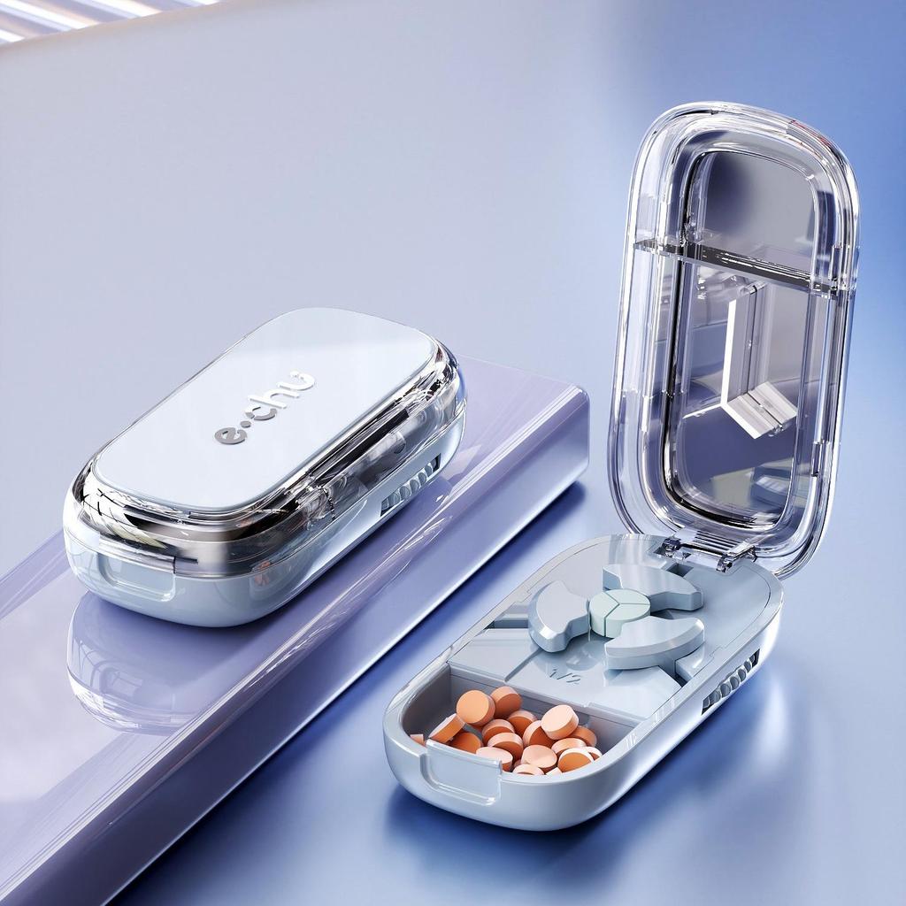 Tablettenteiler: Präzise 1/3, 1/2, 1/4 Teilung & Tragbare Pillendose