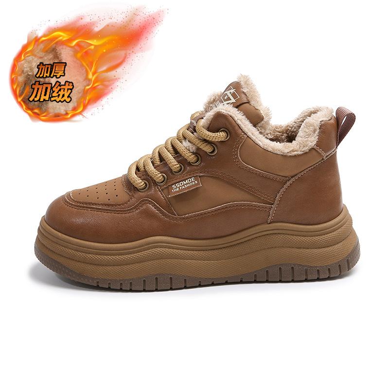 Winter new cotton shoes velvet warm casual high-top platform sports shoes