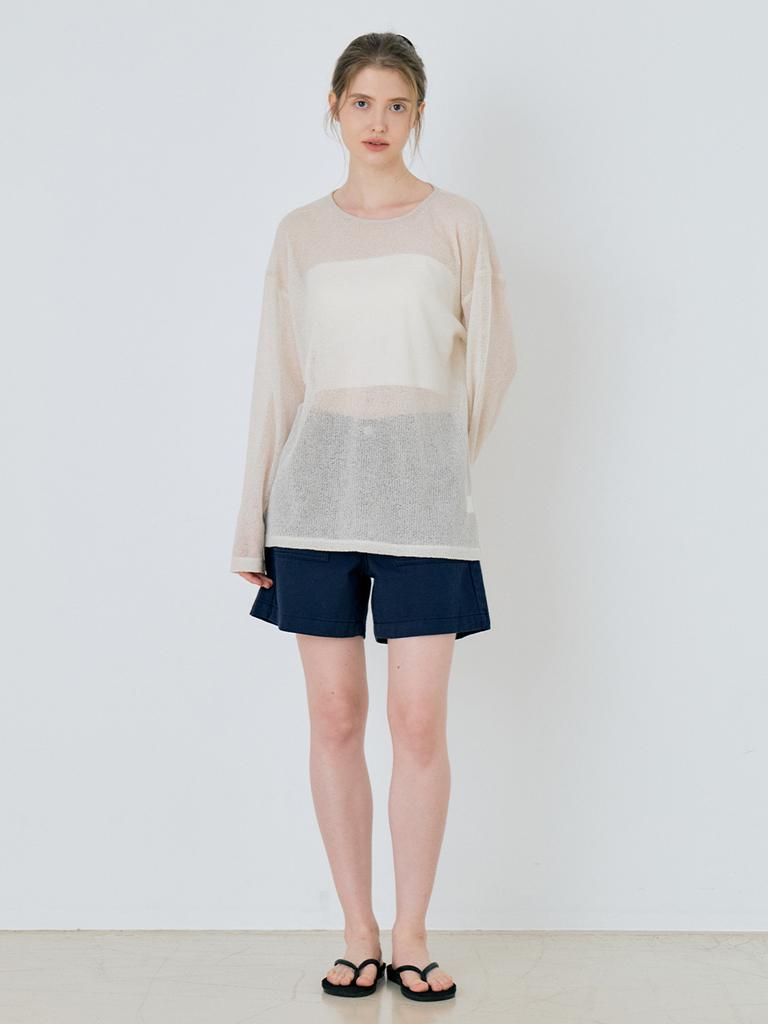 Leusejiem Basic Linen Sheer Knit - Beige