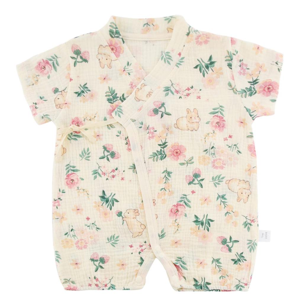 Baby Clothes Rompers Baby Coveralls Gauze Cotton Short Sleeve Girls Summer Clothes Breathable Underwear Front Opening Baby Shower Gift Newborn Gift