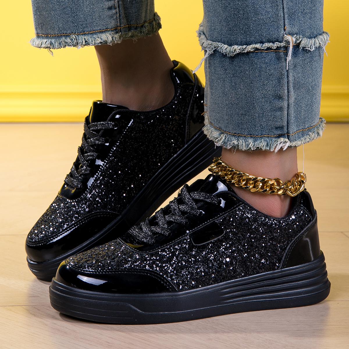 

Женская спортивная и досуговая обувь, черные студенческие прогулочные туфли на плоской подошве, универсальные модные нескользящие легкие теннисные туфли для девочек 36 чёрный