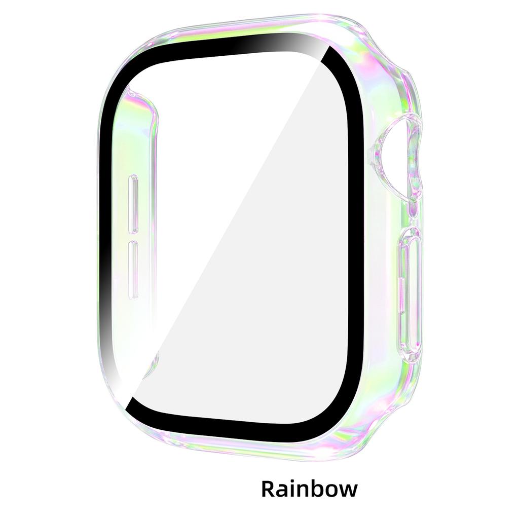 Gehärtetes Glas PC-Hülle für Apple Watch 12 46mm 42mm Harter Stoßfänger Displayschutz Abdeckung für Iwatch Serie 12 Schalen Zubehör 7