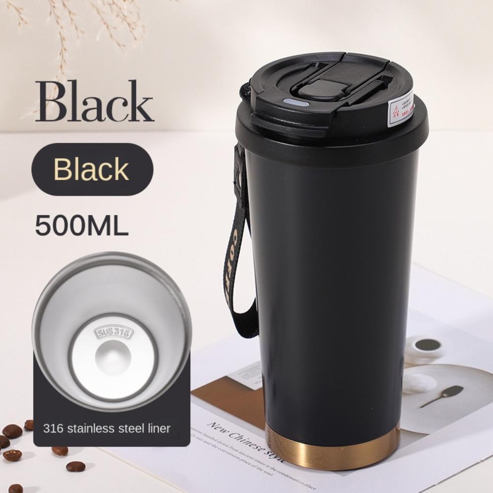 

600/500ml Cartoon Thermal Cup Large Capacity Insulated Cup New Straw Cup Travel Style 2