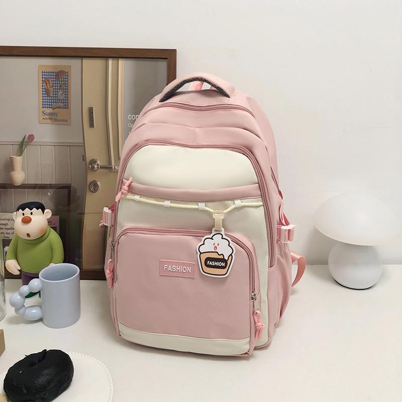 

Oxford Backpack Unisex With 16in Laptop Compartment For College Schoolbag Gift рожевий