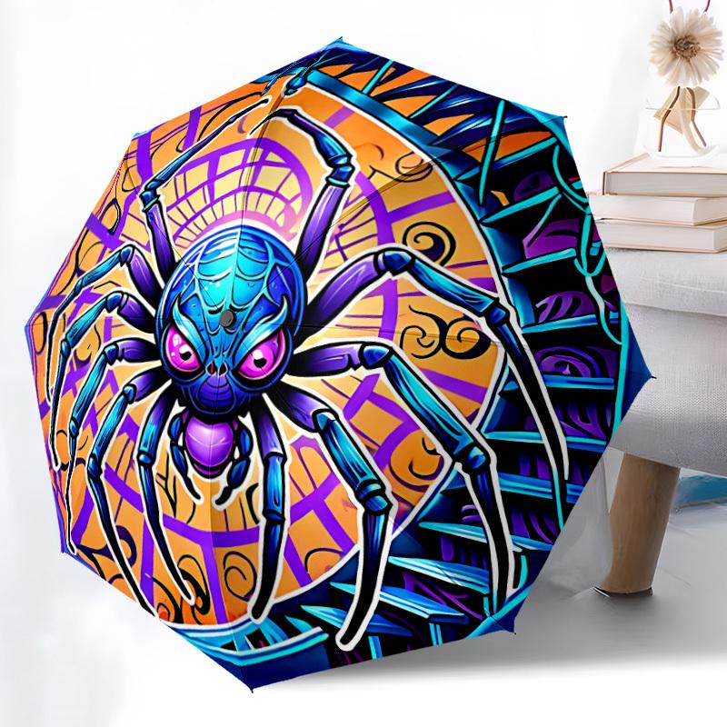 1pc Spider Web Automatic Open/Close Umbrella, Windproof, Folding Compact Umbrella with Lightweight Design for Women/Men177
