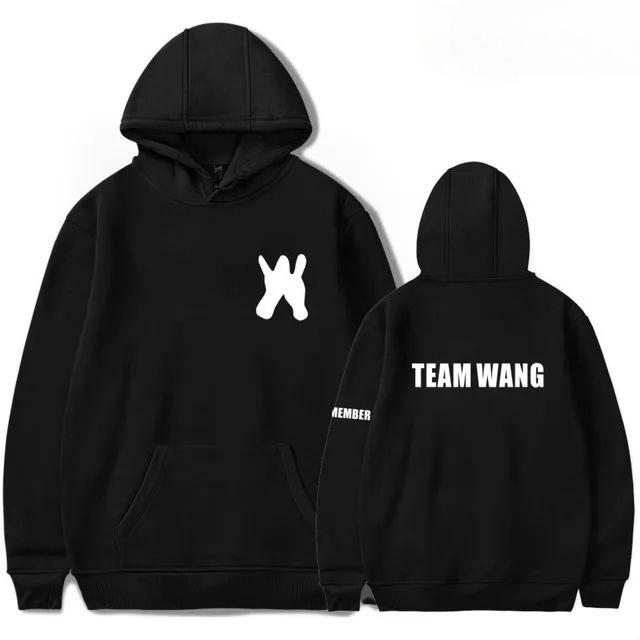 

2026 Худи Джексона Вана Team Wang Худи с той же печатью женщины Мужчины Осенняя Толстовка I Got7 Свитшот с капюшоном Kpop GOT7 Одежда Для Фанатов 4XL чёрный
