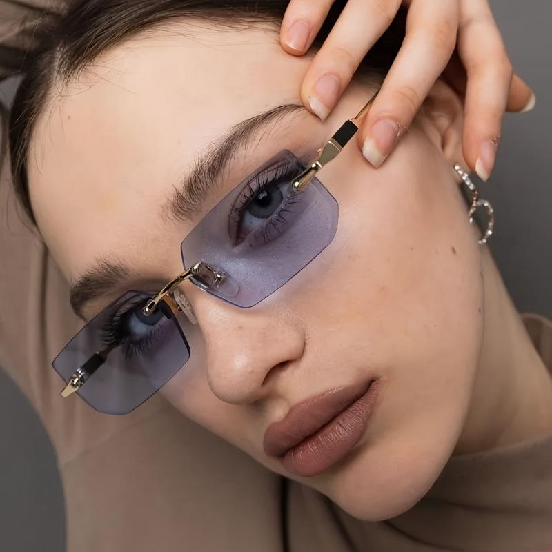 1pc Y2K Geometric Frameless Glasses Modern Chic Design Women Fashion Accessory Trendy Style