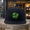 Pc Adjustable Snapback Baseball Cap with Clover Print Four Clover Lightweight Unisex Flat Brim Hat Suitable for Golf Trav