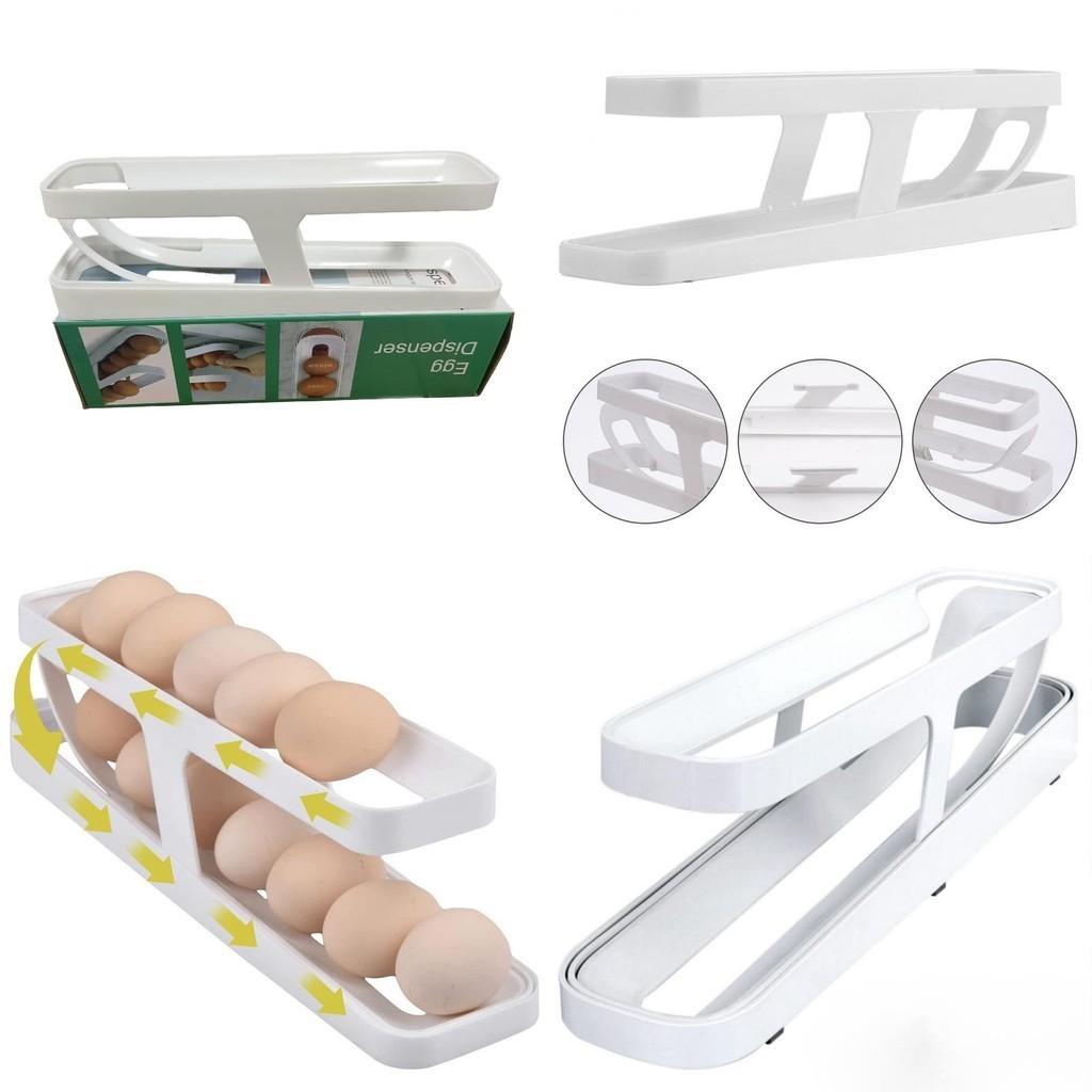 Rolldown Egg Dispenser Space-saving Egg Storage Rack For Refrigerator Gravity Feed Design Easy Egg Distribution