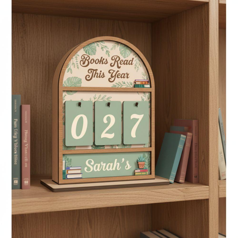 Wooden Books Read Tracker Standing Books Read This Year Reading Tracker Signage Craftwork Book Lovers Gift