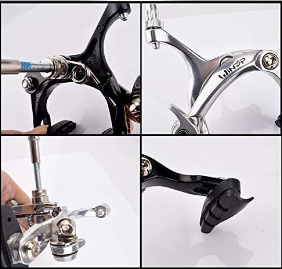 UPANBIKE Brzdový třmen na kolo Hliníková slitina Přední Zadní Sada brzdových třmenů pro Silniční kolo Kolo s pevným převodem + (stříbrný)