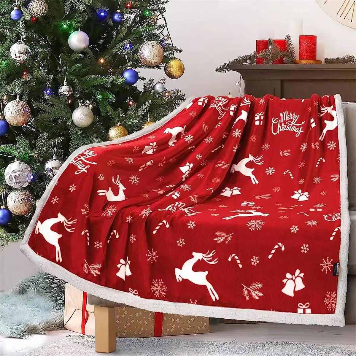 

Vintage Lambswool Flannel Blanket - Super Thick Christmas & New Year Holiday Gift Decor. Contact for Size and Price
