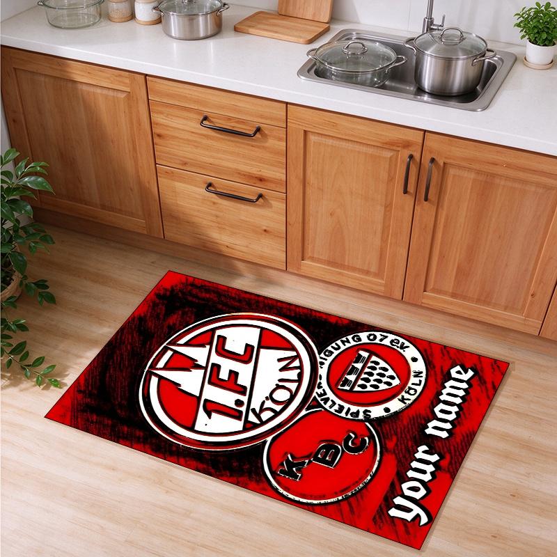 FC Köln Personalisierbare Name Küchenbodenmatte leicht zu reinigen und abwischbar Geeignet für Küchen Wohnzimmer und Eingangsbereiche—ein perfec