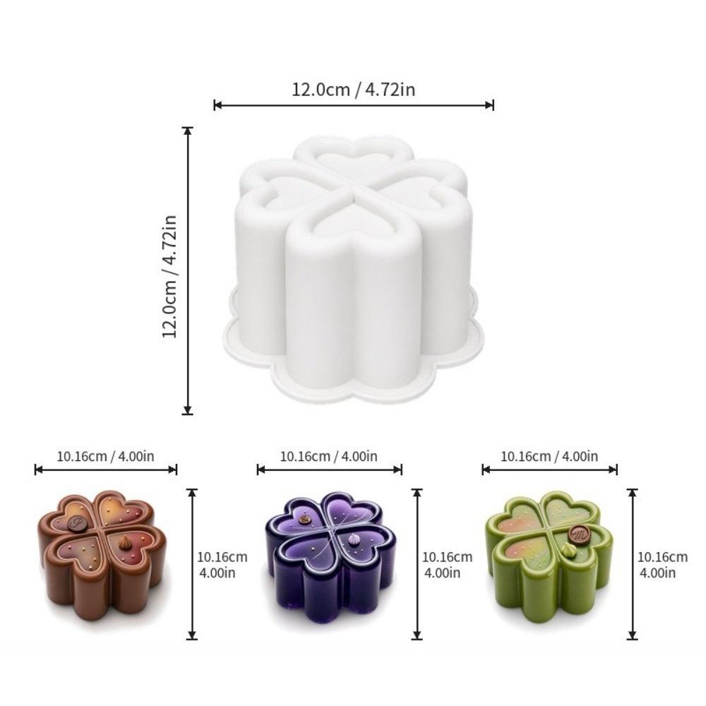 Four-Leaf Clover Shape Silicone Cake Mold 1/6/15 Cavity Dessert Mold Home Baking 1