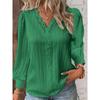 Autumn Long-sleeved V-neck Lace Splicing Shirt Blouse Women's Clothing