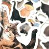 54Pcs Cartoon Stickers Cats Animal Printing Luggage Decoration Waterproof Cartoon PVC Stickers Luggage Decals for Diary