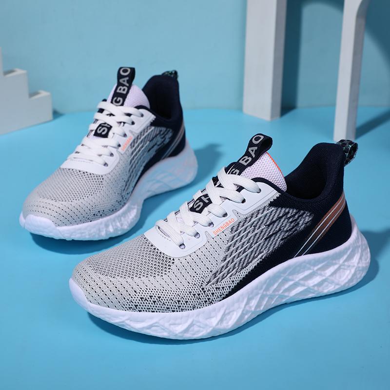 Fashion Sports Shoes Womens Shoes 2025 Autumn Mesh Surface Casual Breathable Lightweight Soft Sole Shock Absorbing Men Running Shoes