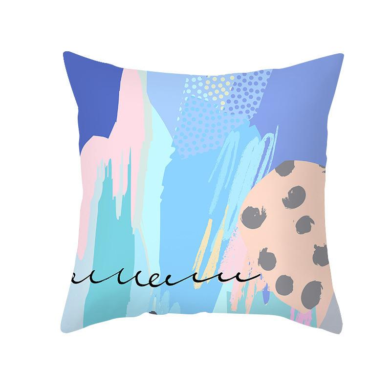 Colorful Abstract Pattern Throw Pillow Cover With Short Plush Print For Living Room Sofa Decoration Cushion Cover Pillow Covers