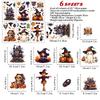 Halloween Window Sticker Pumpkin Witch Bat Castle Pattern Wall Stickers Halloween Decals