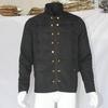 Men Gothic Jacket Embroidered Buttons Stand Collar Rock Frock Coat Vintage Punk Slim Fit Outwear Cosplay Costume
