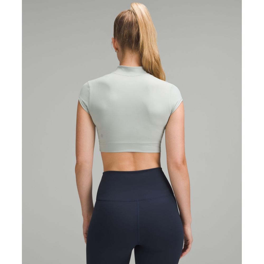 Lululemon Wunder Train Super Cropped Short Sleeve Shirt Jade Grey