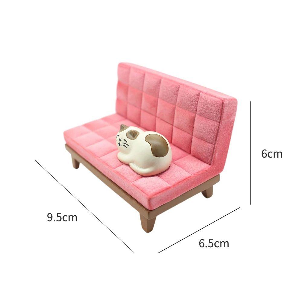TV Resin Craft Decor Mobile Phone Bracket Pink Sofa Cat Phone Supports Phone Holder Desktop Stand