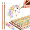 Cross-border 7-Core Color Striped Pencils for Student DIY Painting and Graffiti - Wooden Color Pencil for Primary School Students