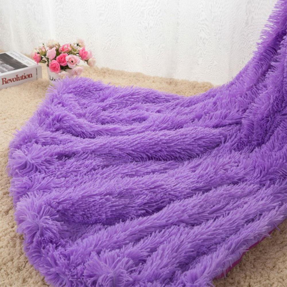 Super Soft Long Shaggy Fuzzy Fur Faux Fur Warm Elegant Cozy With Fluffy Sherpa Throw Blanket