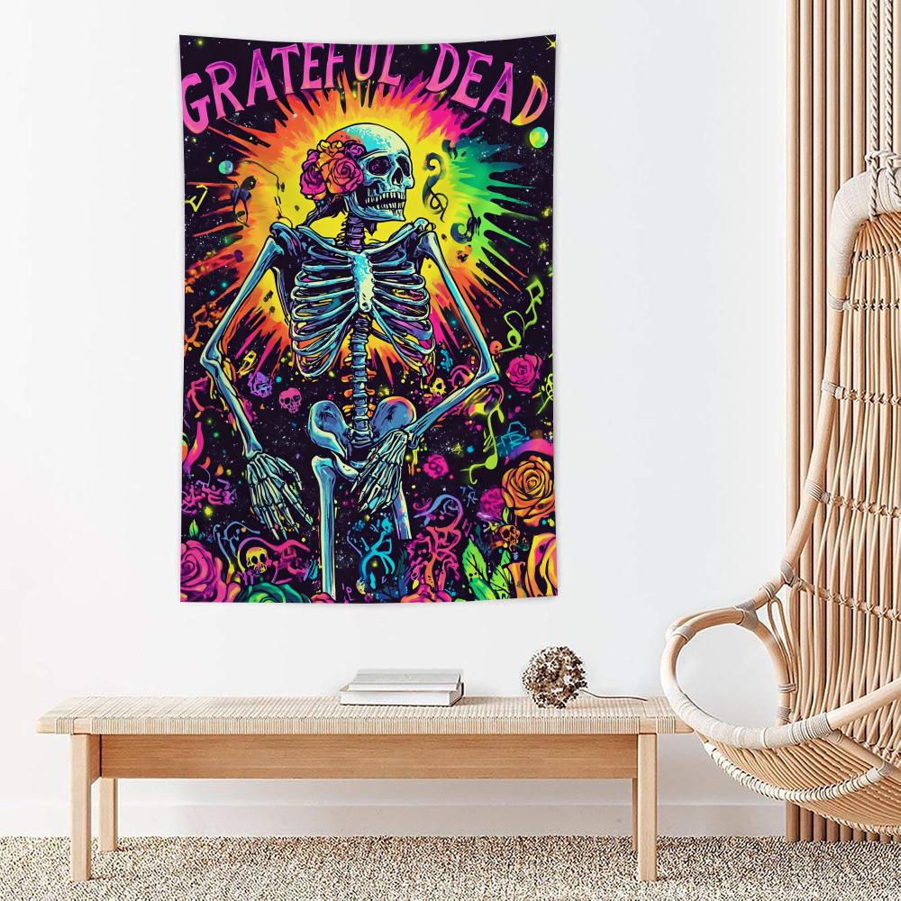 

Rock Band GGrateful Dead Tapestry Microfiber Wall Hanging For Bedroom Living Room Decor Outdoor Festival Garden Bar Background 74x94cm(29x37in)