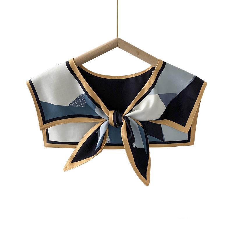 Shawl Summer Exterior Decoration Women'S Silk Scarf Spring And Autumn Thin Fashion Fake Collar Shirt Versatile Sunscreen Shawl