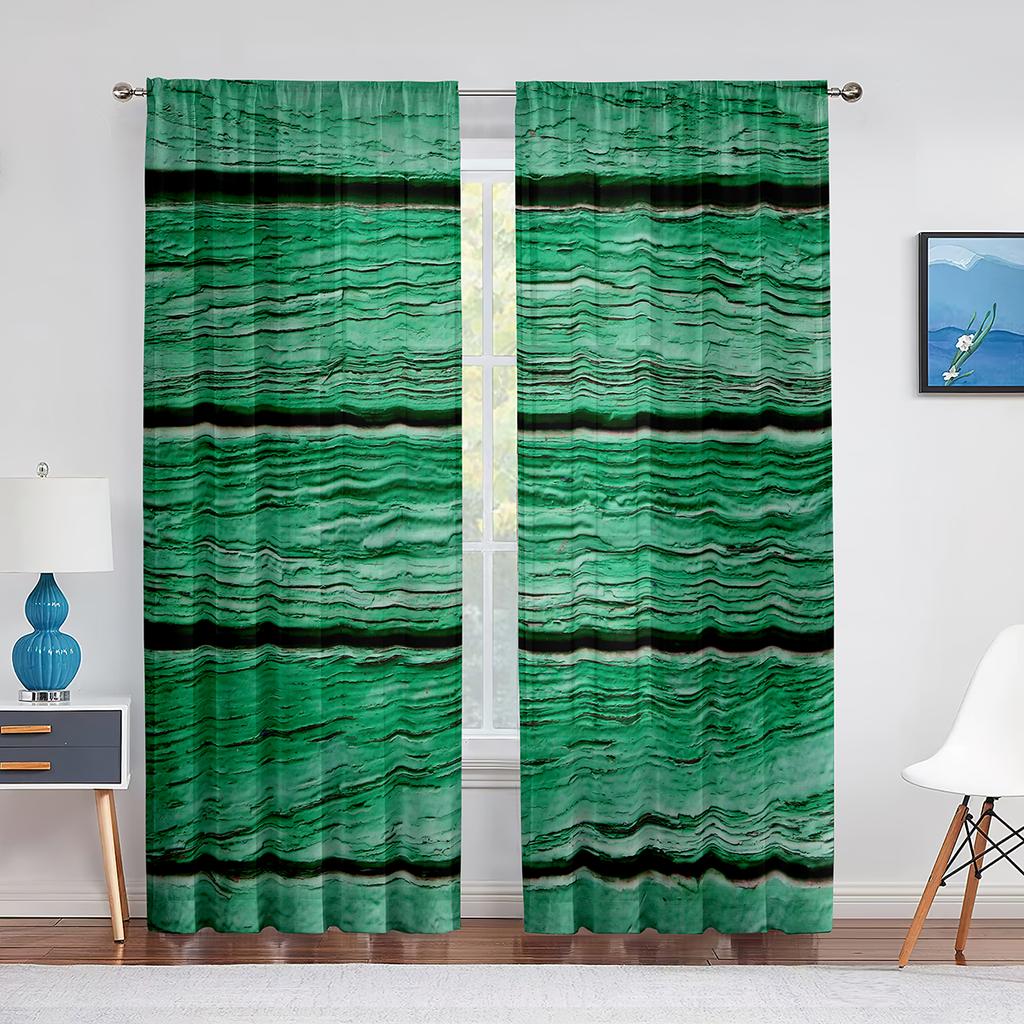 Farmhouse Style Western Brown Primitive Wood Tulle Curtains for Living Room Chiffon Sheer Voile Kitchen Bedroom Window Curtain