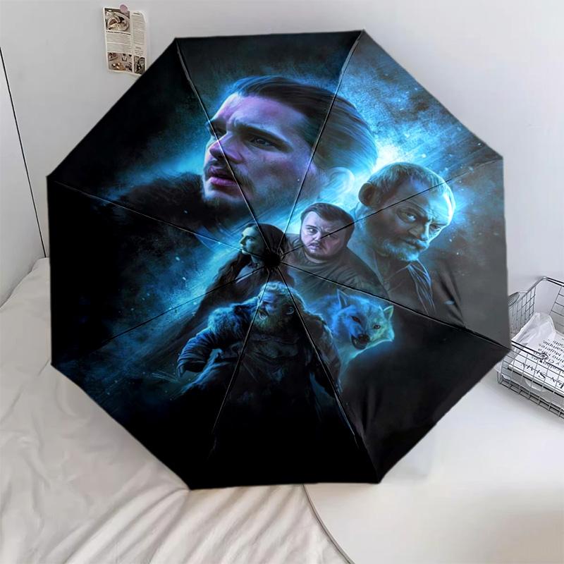 

1 PC Automatic Folding Umbrella - Cartoon Pattern, Portable & Foldable Design with 21 Ribs, Christmas Birthday Gifts