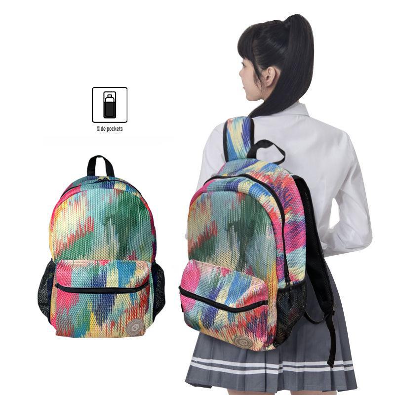 Large Capacity Student Schoolbag - Outdoor Travel & Computer Backpack with Mesh Design