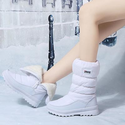 Round Toe Thick Soled Snow Boots for Women In Plus Size, with Thick Velvet and Side Zipper, Midsole Cotton Boots for Warmth