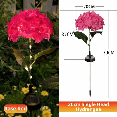 Realistic LED Hydrangea Lights Decorative Lighting Landscape Decoration Solar Garden Light Solar Powered Automatic Light Sensor
