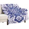 Blaue portugiesische Fliesen-Kuscheldecke Leichte gemütliche Decke für Bett Sofa
